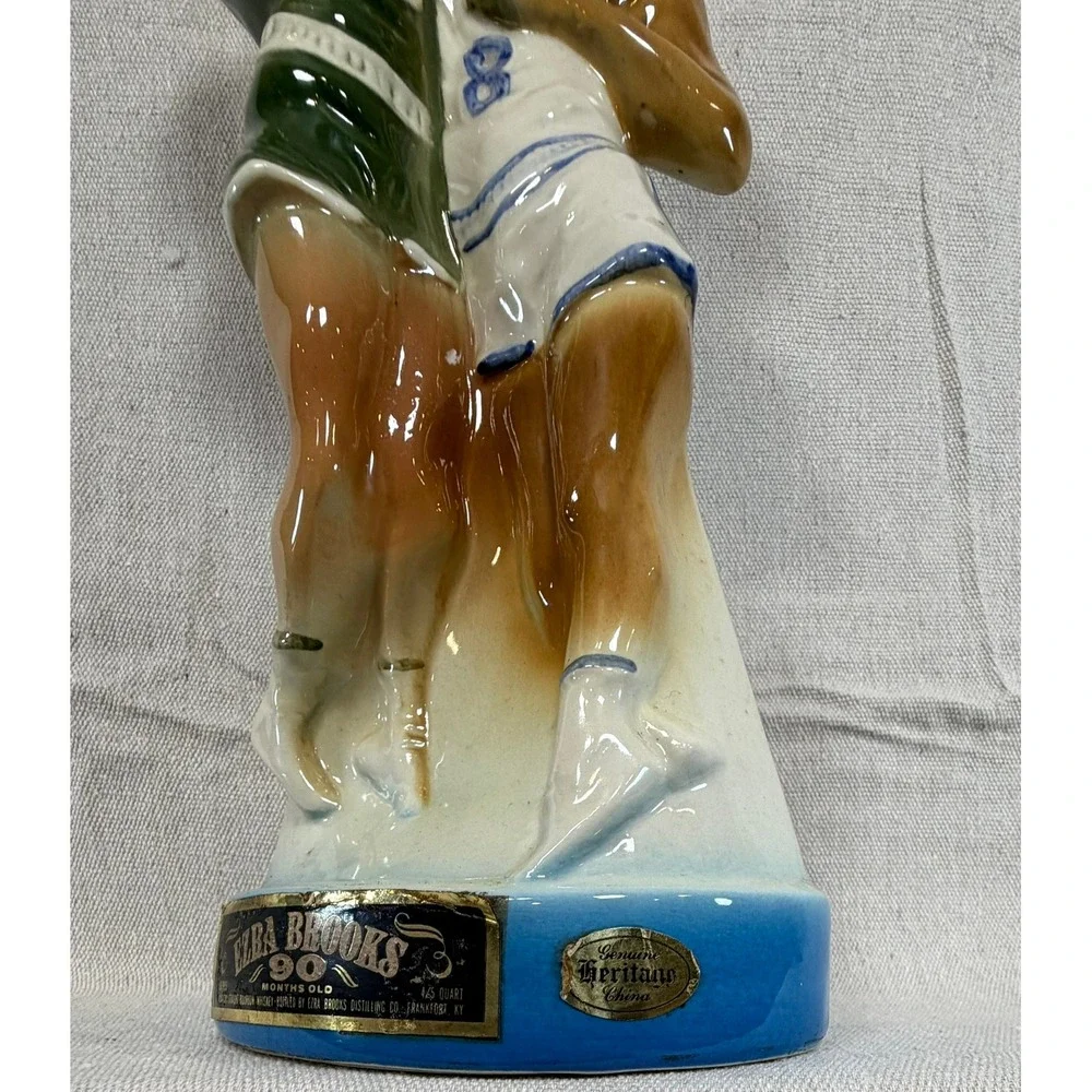 Vintage 1974 Ezra Brooks Basketball Decanter Heritage China Empty 16in TH-2